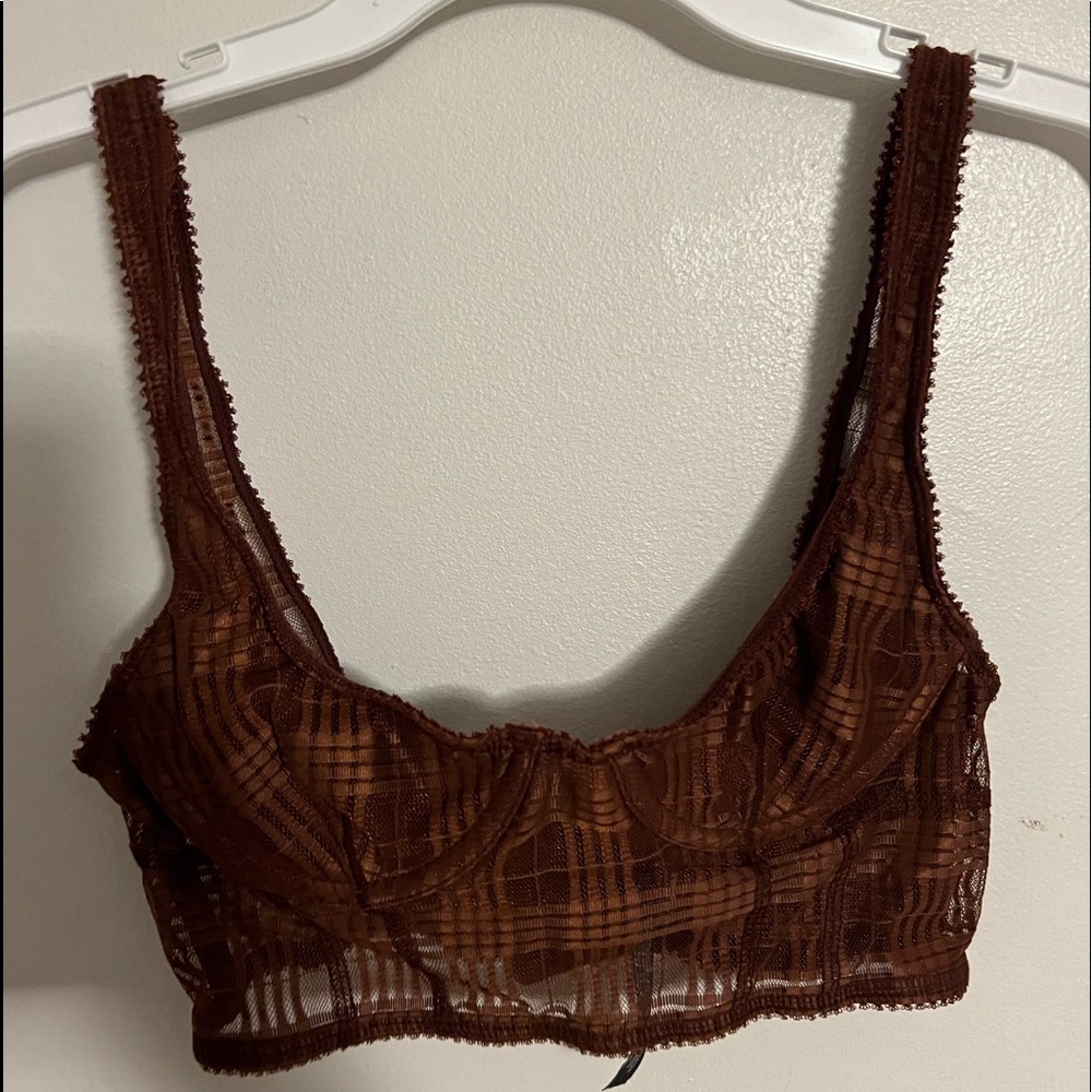 Brown corset style Free People bralette